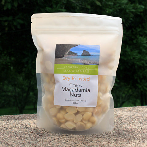 Dry Roasted Organic Macadamia Nuts 390g